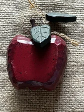 Primitave Folk Art 3.5in Wood Apple