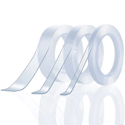 ACCESSOTECH Clear Double Sided Tape Sticky Heavy Duty Strong for Xmas Halloween Decorations