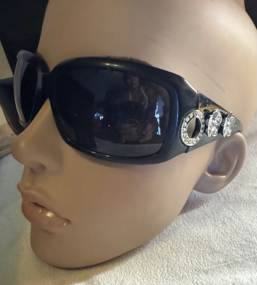 Gafas de sol BVLGARI AUTÉNTICAS 856b negras cuadradas flor cristal edición limitada Foto 4 de 4