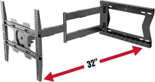 2080 Long Arm TV Wall Mount for 32-75'' Screens, Extension 32'', Heavy-Duty Max