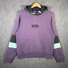 Vintage Billabong Hoodie Medium Purple 90s Skate Surf Quiksilver Color Block USA