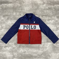 Polo Ralph Lauren windbreaker jacket kids 5 red white blue spell out color block