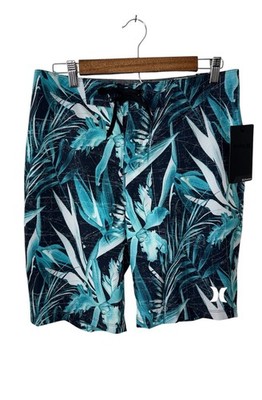 NWT Hurley Phantom JJF Board Shorts Trunks Mens 30x9 Floral Map Grid Print