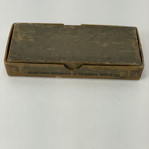 SEARS Pietra per affilare combinata artigianale 64401 scatola originale vintage 3/4x2x5 - Foto 9 di 11