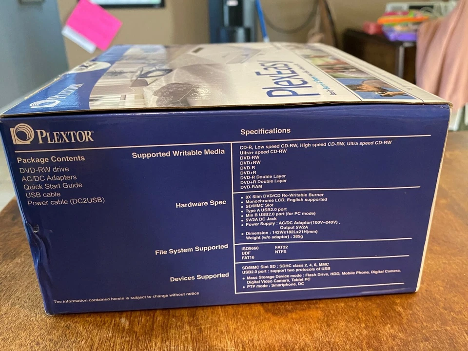 PLEXTOR PX-650US CD DVD EXTERNAL DRIVER STANDALONE DATA SHARING HARD DRIVE NEW  - Image 2 of 4