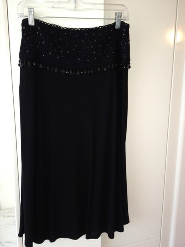 St John Black Beaded Halter Top And Skirt - Picture 3 of 10