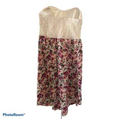 Self Esteem Ladies Strapless Floral Summer Dress Size L