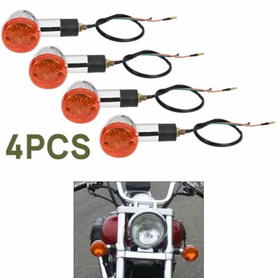Krator Mini Custom LED Turn Signal Indicator Lights Lamp Compatible with Kawasaki Vulcan Classic Nomad MeanStreak Drifter