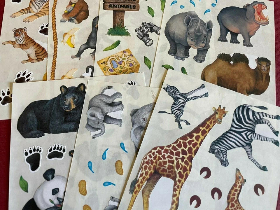 Creative Memories - Zoo Animals - Lot of 2 Block Stickers - 4" x 5" - YOU CHOOSE