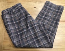 Talbots 12 Petite Wool Hampshire Ankle 99 Wool Pants Checked Polyester Lining