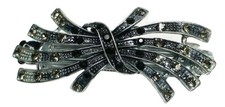 Deal Bella Barrette Hairclip Med Size Rhodium Color 1.99 12-86750-3 Gray Black
