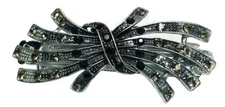 Deal Bella Barrette Hairclip Med Size Rhodium Color $1.99 12-86750-3 Gray Black