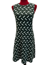 Michael Kors Dark Green, Black&White Herringbones Pattern/Stretch/Sweater Dress