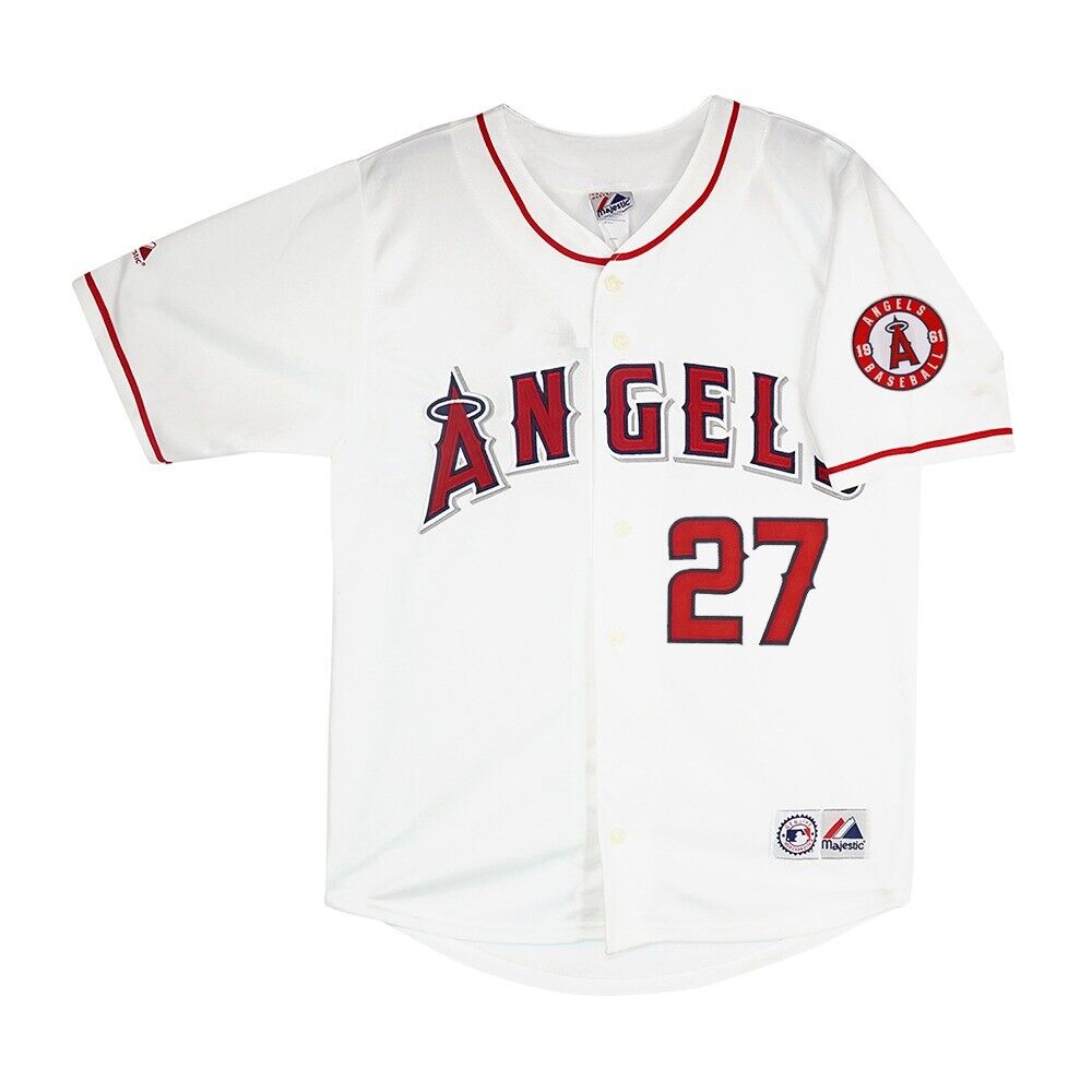 Youth Mike Trout Majestic White Home Cool Base Player Jersey