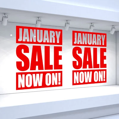 2 x JANUARY SALE NOW ON! Shop Window Vinyl Stickers Retail Decals
