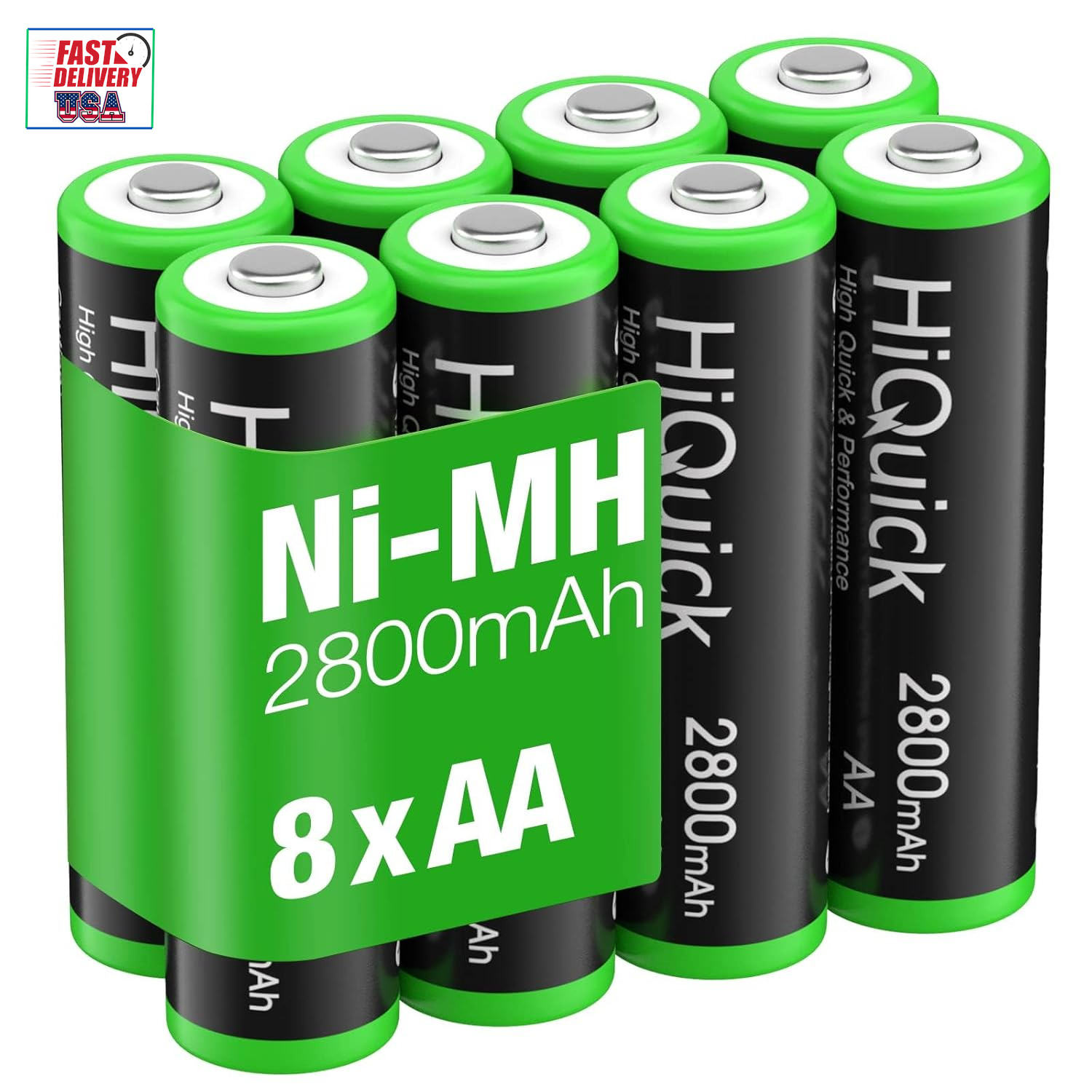 High-Performance 2800mAh AA Rechargeable Batteries Pre-Charged 1.2V