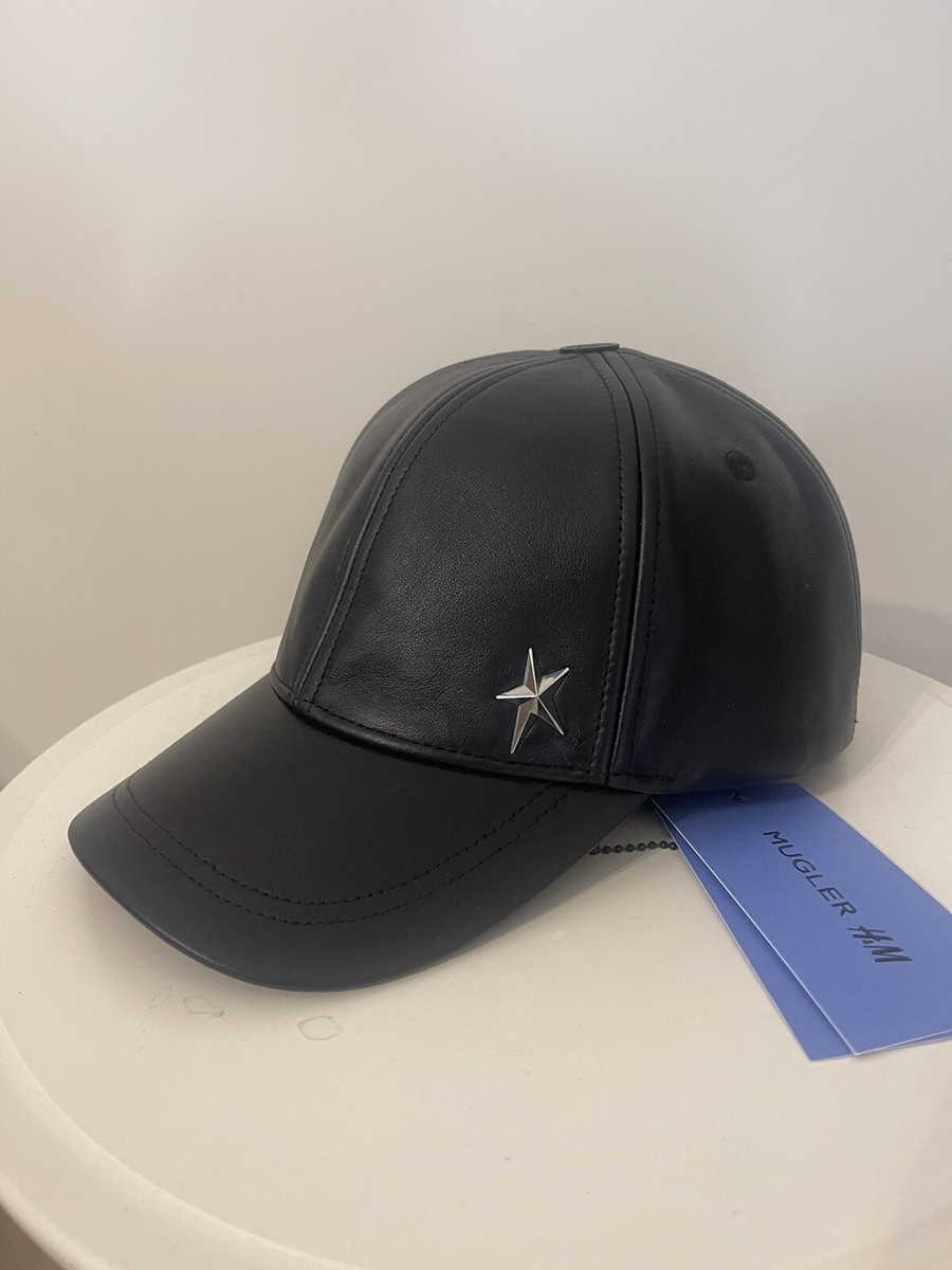 Mugler H&M Leather Baseball Cap Hat Unisex Limited Collab Thierry  