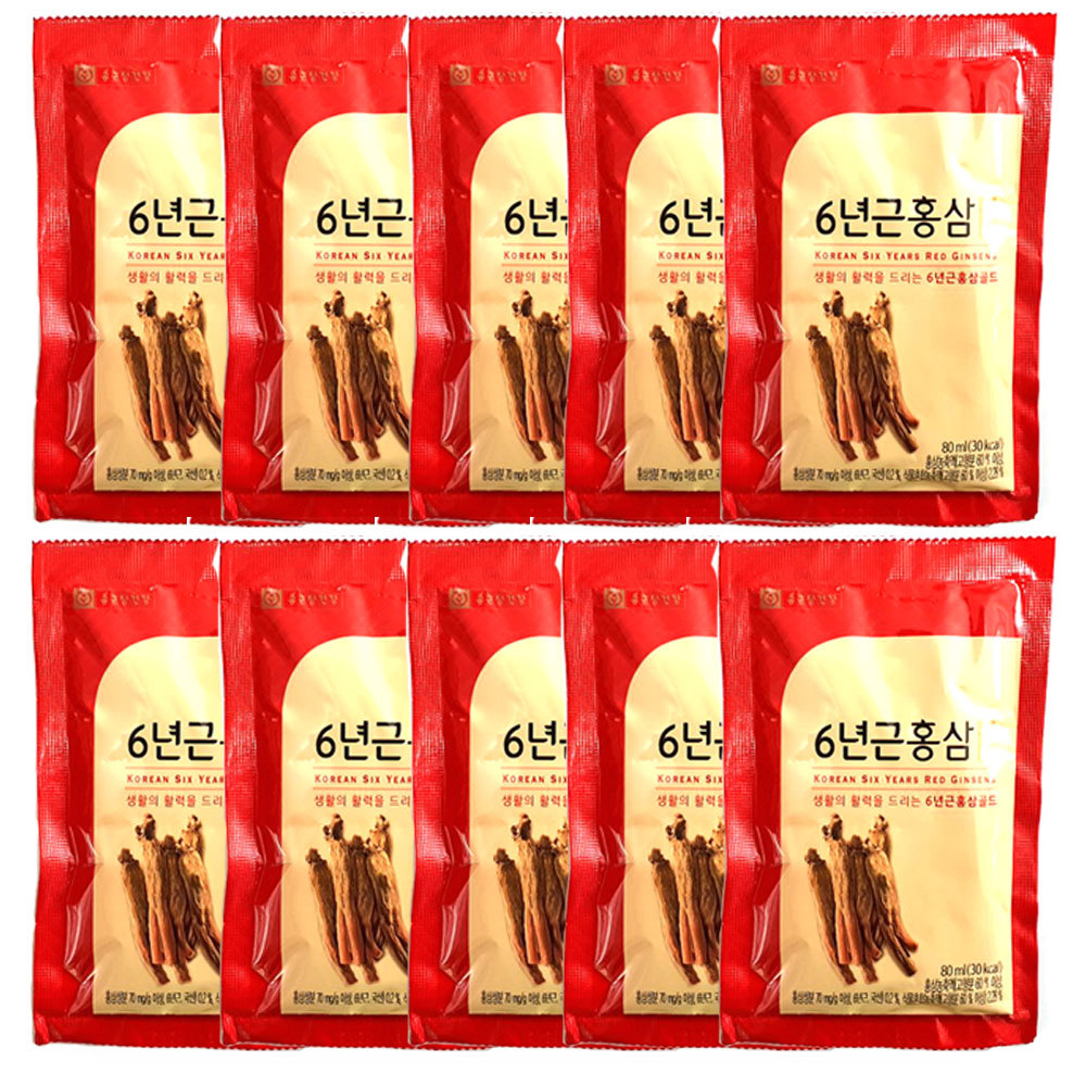 Korean 6 Years Red Ginseng Root Essence Drink 1 Box (80Ml X 10 Packs) 8805915530220 | Ebay