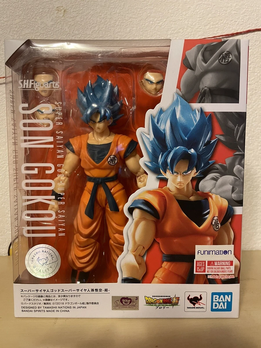  Bandai Tamashii Nations S.H. Figuarts Super Saiyan God Son Goku  Dragon Ball Super Action Figure : Toys & Games