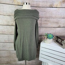 Michael Stars Green Turtleneck Sheath Long Sleeves Stretch Dress Size S