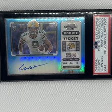 Contenders Optic Christian Watson Teal Rookie Ticket Auto Variation /30 PSA 10