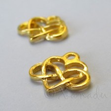 Infinity Heart Charms 15mm Gold Plated Love Pendants C2591 - 10, 20 Or 50PCs