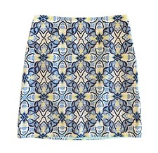 Talbots Women's Geometric Print Pencil Skirt Floral Size 6 Knee Length Blue Pink