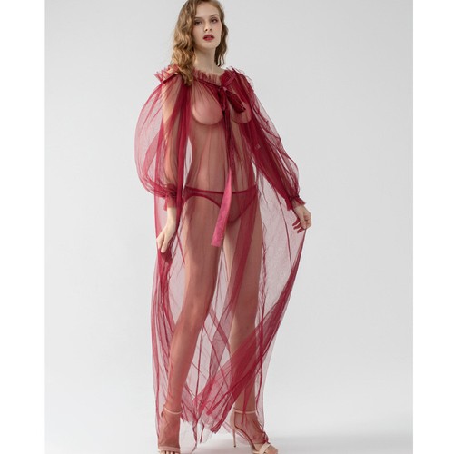 Women Sexy Lingerie Mesh Yarn Lace Nightgown Babydoll Pajamas Nightdress Panties - 第 19/44 張圖片