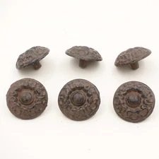 Ornate Drawer Knobs Pulls Handles Rustic Cast Iron Kitchen Cabinet Flower Lot/6
