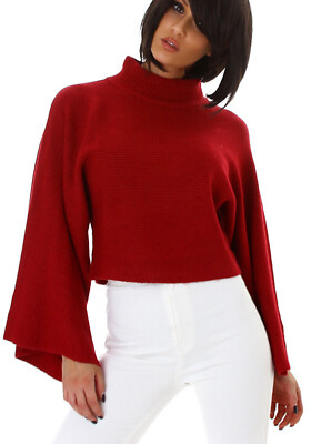 Corto Basic Maglione Corto Collo Alto Maglione Corto Maglia Donna