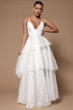 Fashion nova ropa de mujer vestido Blanco Largo -XS