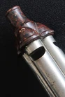 VINTAGE STEAM TRAIN WHISTLE JUMBO SIZED WITH SPECKLED BAKELITE MOUTHPIECE 31 CMS