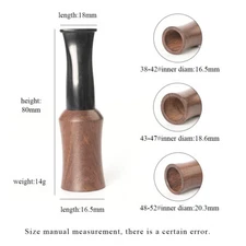 MUXIANG 3PCS Ebony Wooden Cigar Tips Holder Cigar Mouthpiece Gauge 38-52 Ring