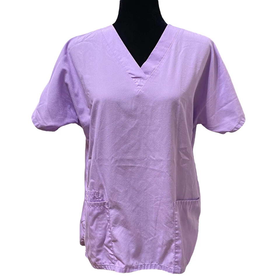 Cherokee Purple Scrub Tops Lot of 6 Size Small 3 Pocket Unisex Workwear Orchid - Image 2 of 4