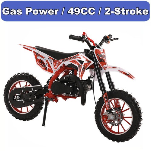 49cc 2-Stroke Kids Dirt Bike, Gas Power Motocross, Off Road Mini Motorcycle
