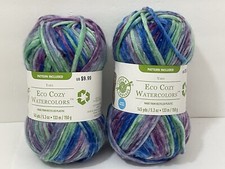 2 Skeins Loops Threads Watercolor Yarns 145 Yds Each Color 012 New