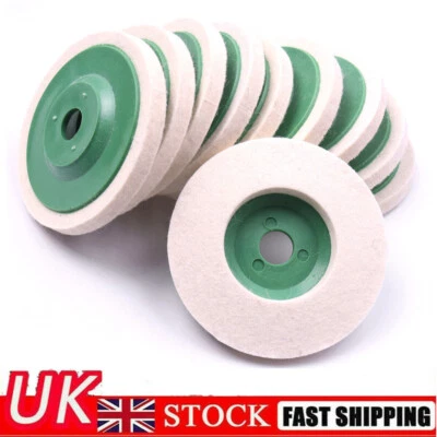 10PCS 4'' Wool Buffing Angle Grinder Wheel Felt Polishing Disc Pad For Car Glass