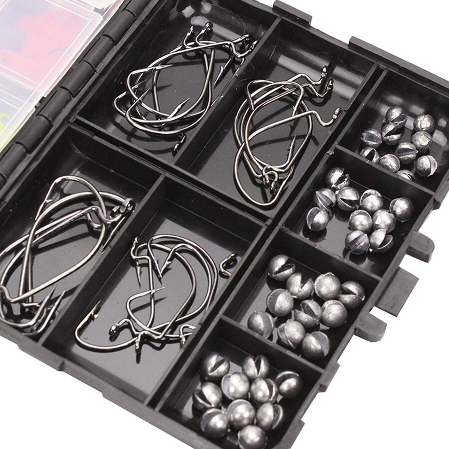 191pcs/box Angeln Tackle Set Jig Hooks Beads Sinkers Gewicht Swivels Snaps Kit A - Bild 4 von 4