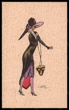 Artist Signed Naillod Fashion Glamour Lady Hand Painted serie 136 pc VK6605