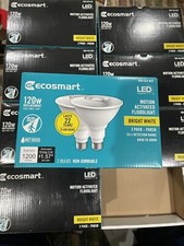 8X 2PK Ecosmart 120W 13W PAR38 LED Motion Sensor Flood Light Bulbs Bright Wht