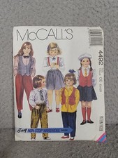 McCall s Pattern 4492 Child s Vest, Blouse, Skirt, Pants Size 3 4-5 Uncut FF