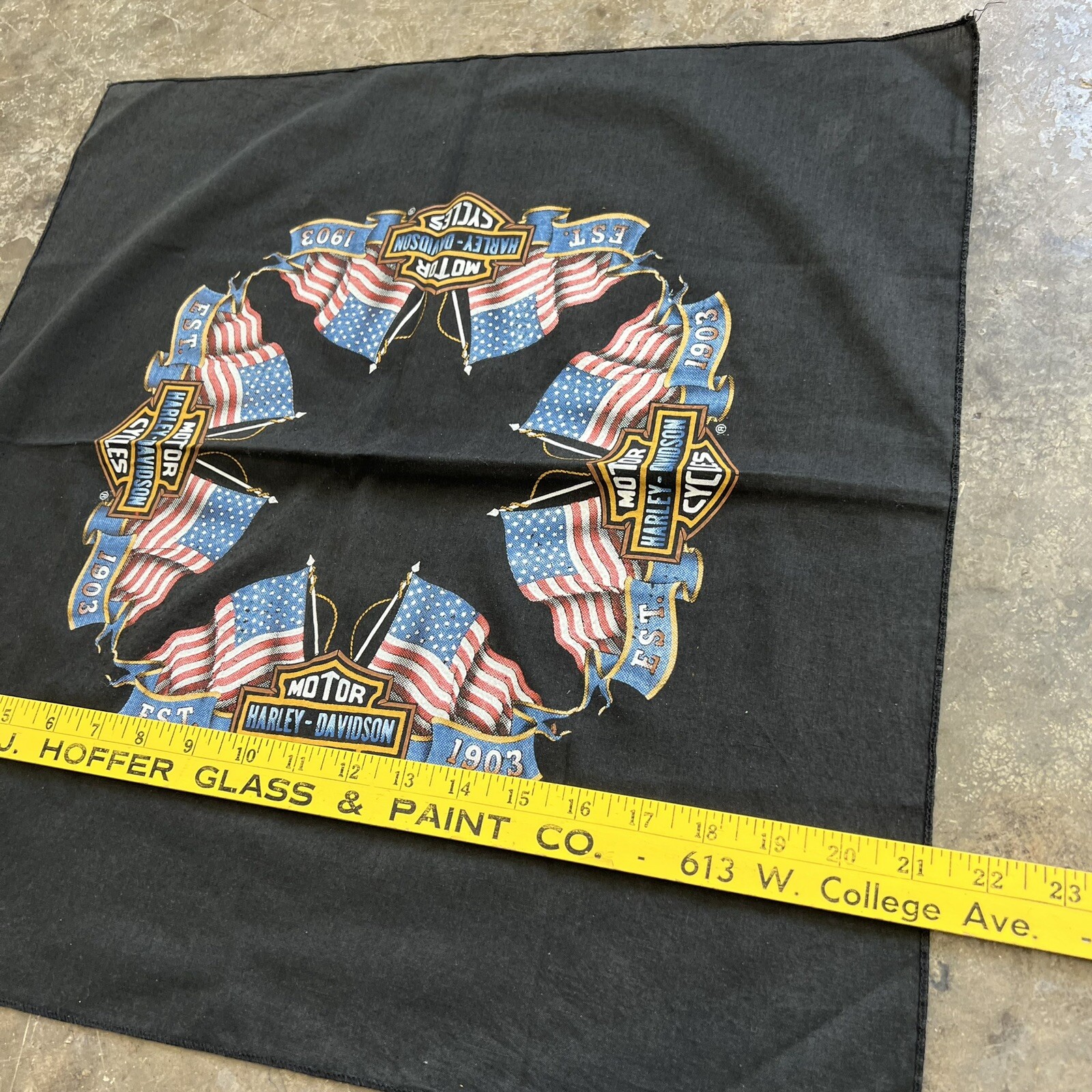 Vintage Harley Davidson 3d emblem bandanna usa vtg bikers choppers 