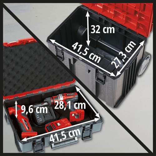 Einhell E-Case Tower Stackable Tool Box Set on Wheeled Trolley - Picture 4 of 4