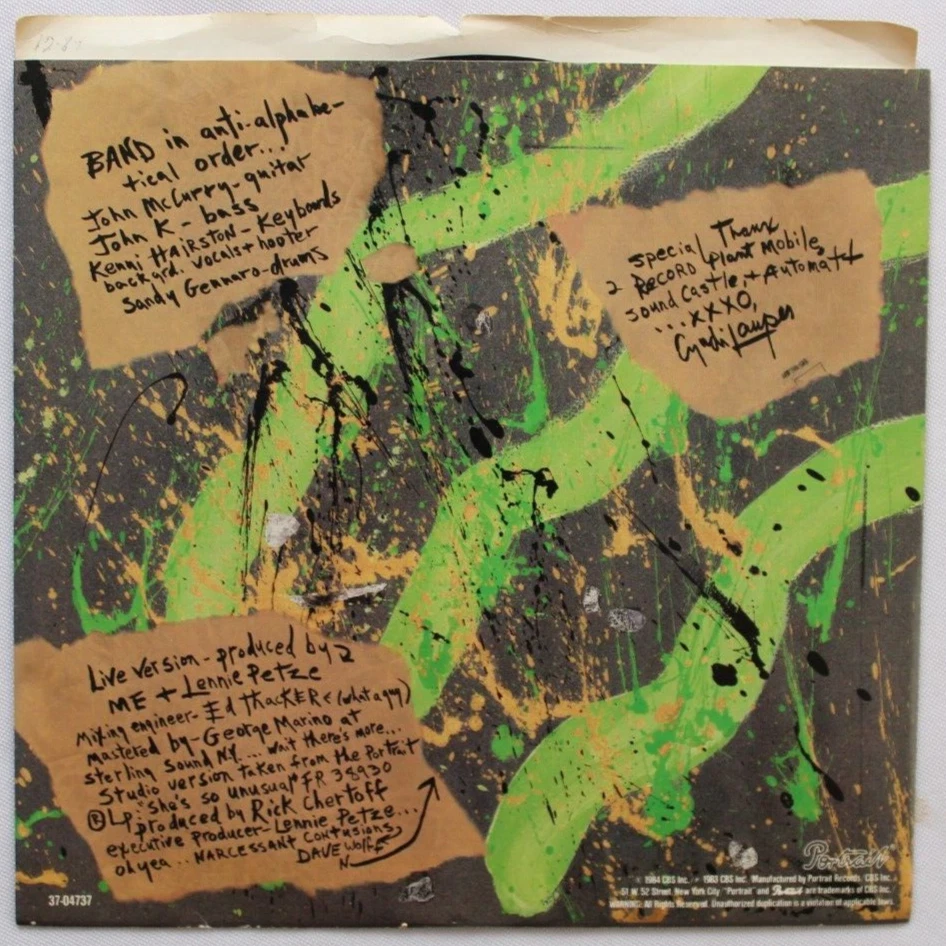 CYNDI LAUPER MONEY CHANGES EVERYTHING LIVE / STUDIO 45 7" SINGLE &  PIC SLEEVE Foto 2 de 2