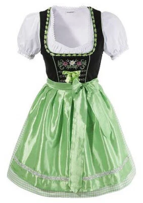 NEU: 3 TLG. TRACHTEN DIRNDL + KLEID BLUSE + SCHÜRZE 34 STOCKERPOINT grün *755901 - Bild 1 von 4