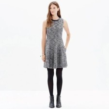 Madewell Anywhere Dress in Tweed Fit And Flare Gray Size 10