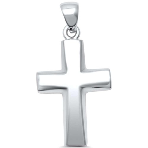 Plain Cross Charm .925 Sterling Silver Pendant - Picture 2 of 2