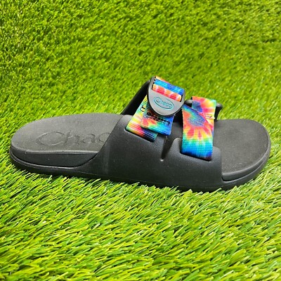 Chaco Chillos Tie Dye Womens Size 7 Blue Red Black Beach Outdoor Slide Sandals