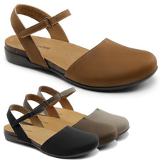 Women Close Toe Sandals Arch Support Comfortable Cork Footbed Flat Sandals