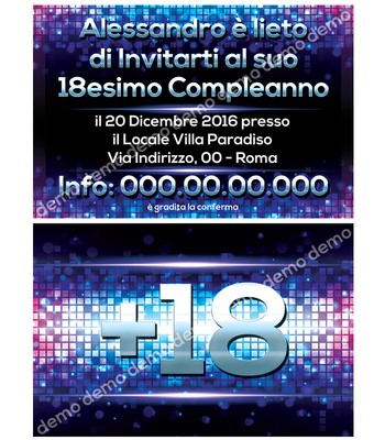 Inviti Compleanno Personalizzati 18 Anni Ragazzo Ebay
